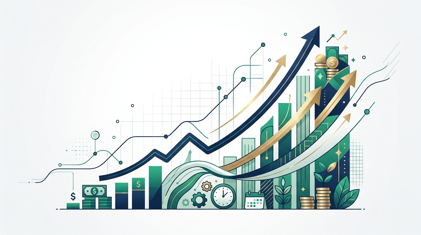 Compound interest exponential growth curve